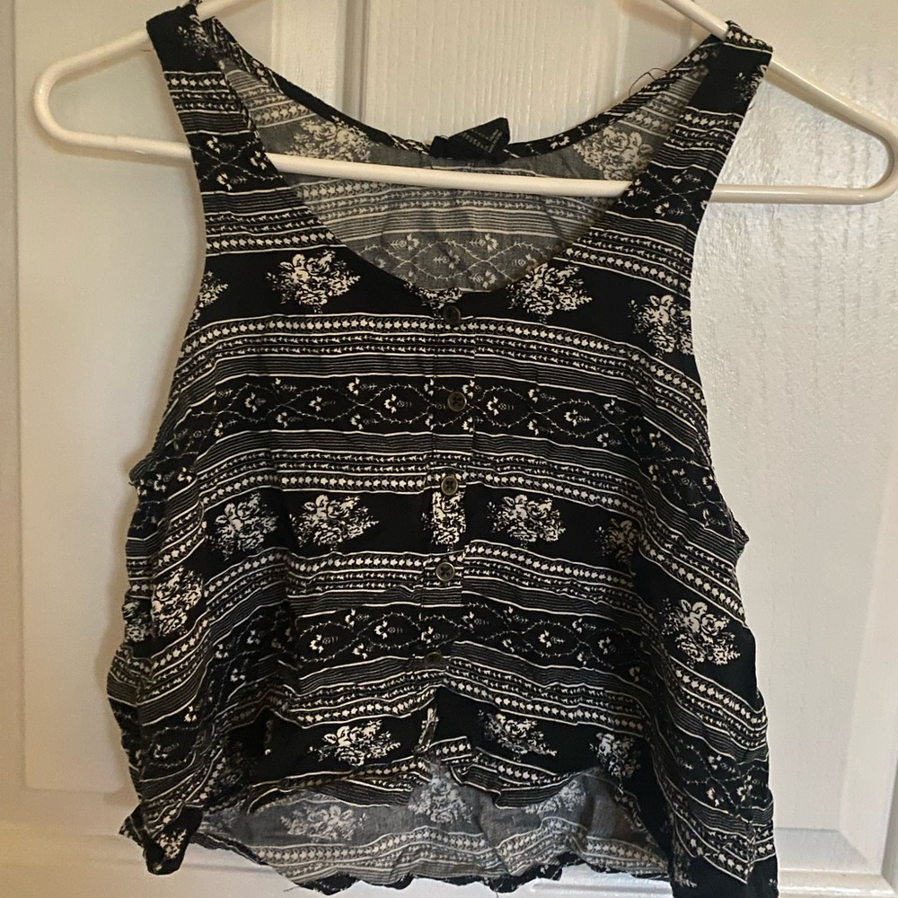 Black and White Cropped Tank